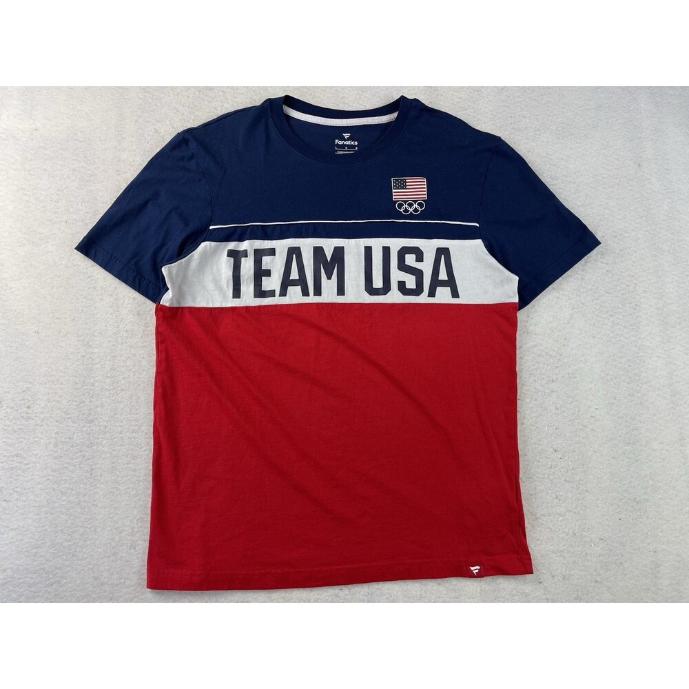 Fanatics Men’s Large Team USA Olympic Red White Blue Short Sleeve T-Shirt
